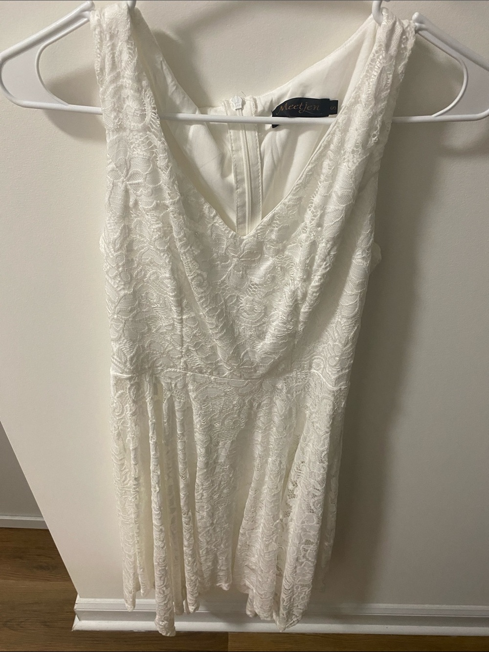 Sleeveless Ivory Lace Midi Dress